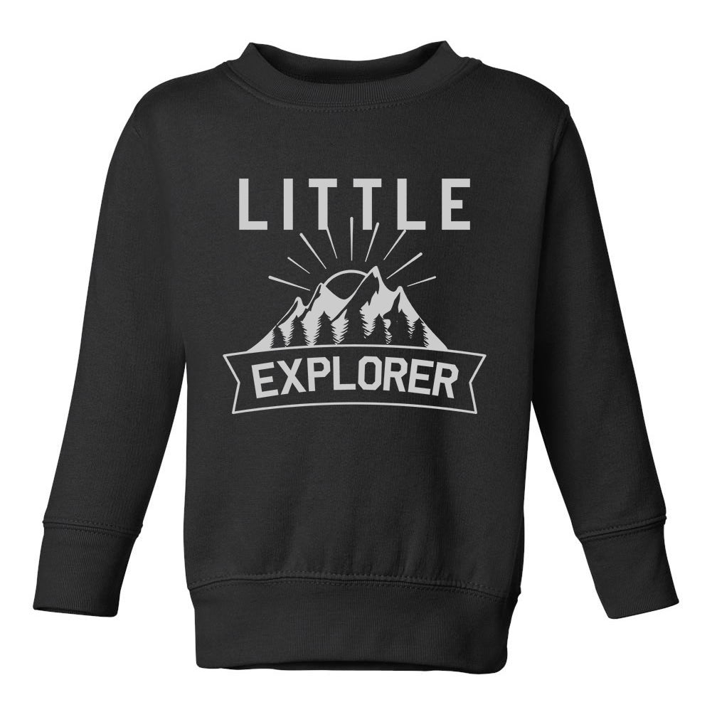 Little Explorer Camping Toddler Boys Crewneck Sweatshirt Black
