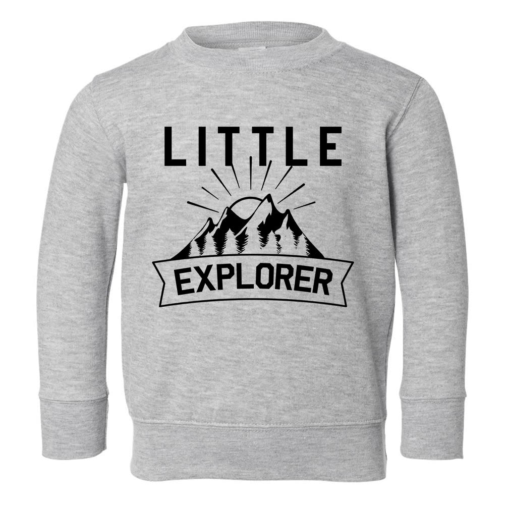 Little Explorer Camping Toddler Boys Crewneck Sweatshirt Grey