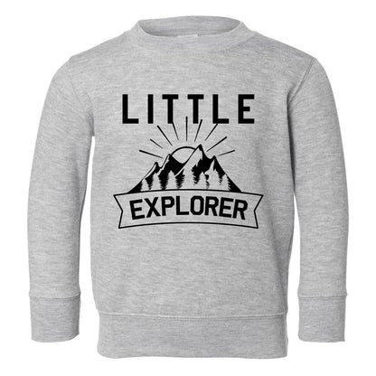 Little Explorer Camping Toddler Boys Crewneck Sweatshirt Grey