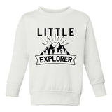 Little Explorer Camping Toddler Boys Crewneck Sweatshirt White