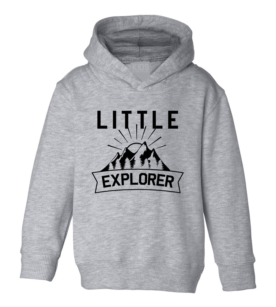 Little Explorer Camping Toddler Boys Pullover Hoodie Grey