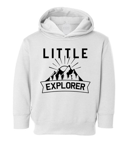 Little Explorer Camping Toddler Boys Pullover Hoodie White