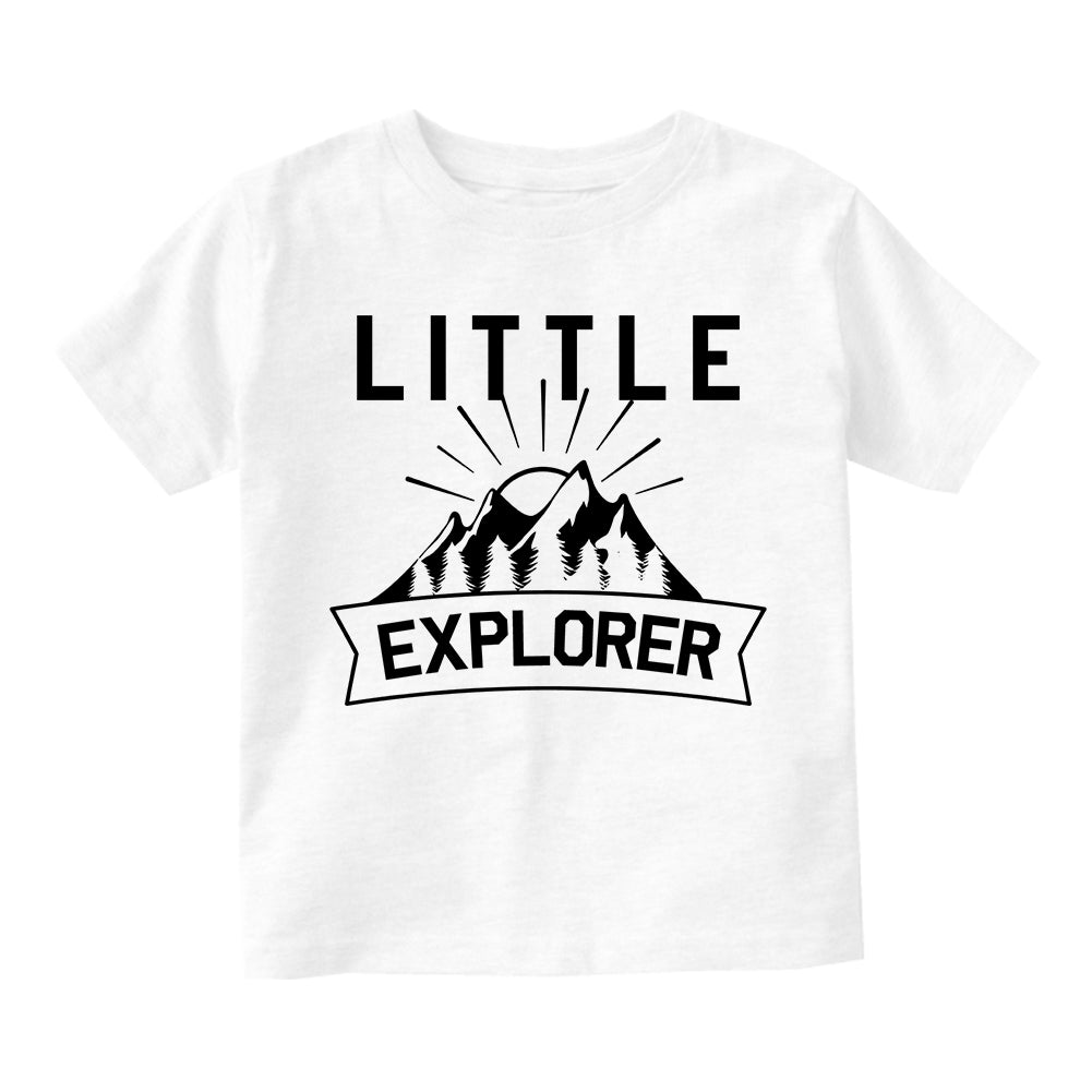 Little Explorer Camping Toddler Boys Short Sleeve T-Shirt White