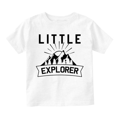 Little Explorer Camping Toddler Boys Short Sleeve T-Shirt White