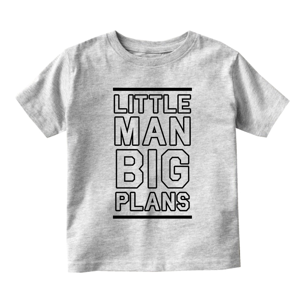 Little Man Big Plans Boss Toddler Boys Short Sleeve T-Shirt Grey