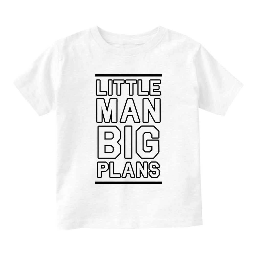 Little Man Big Plans Boss Toddler Boys Short Sleeve T-Shirt White