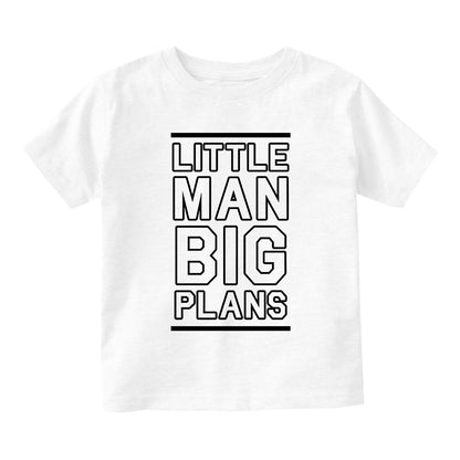 Little Man Big Plans Boss Toddler Boys Short Sleeve T-Shirt White