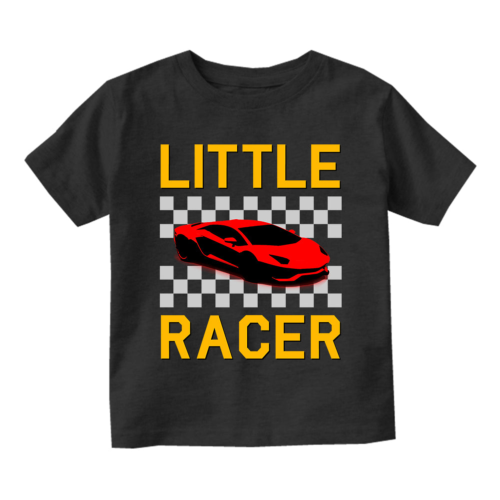 Little Racer Yellow Car Infant Baby Boys Short Sleeve T-Shirt Black