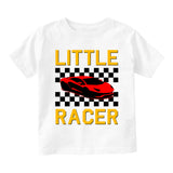 Little Racer Yellow Car Infant Baby Boys Short Sleeve T-Shirt White