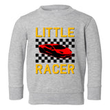 Little Racer Yellow Car Toddler Boys Crewneck Sweatshirt Grey