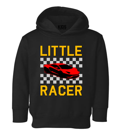 Little Racer Yellow Car Toddler Boys Pullover Hoodie Black