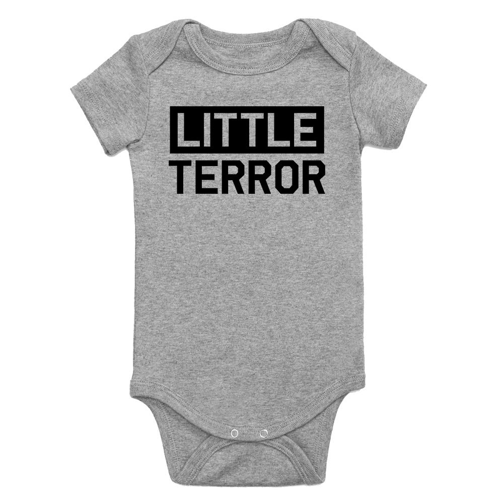 Little Terror Infant Baby Boys Bodysuit Grey