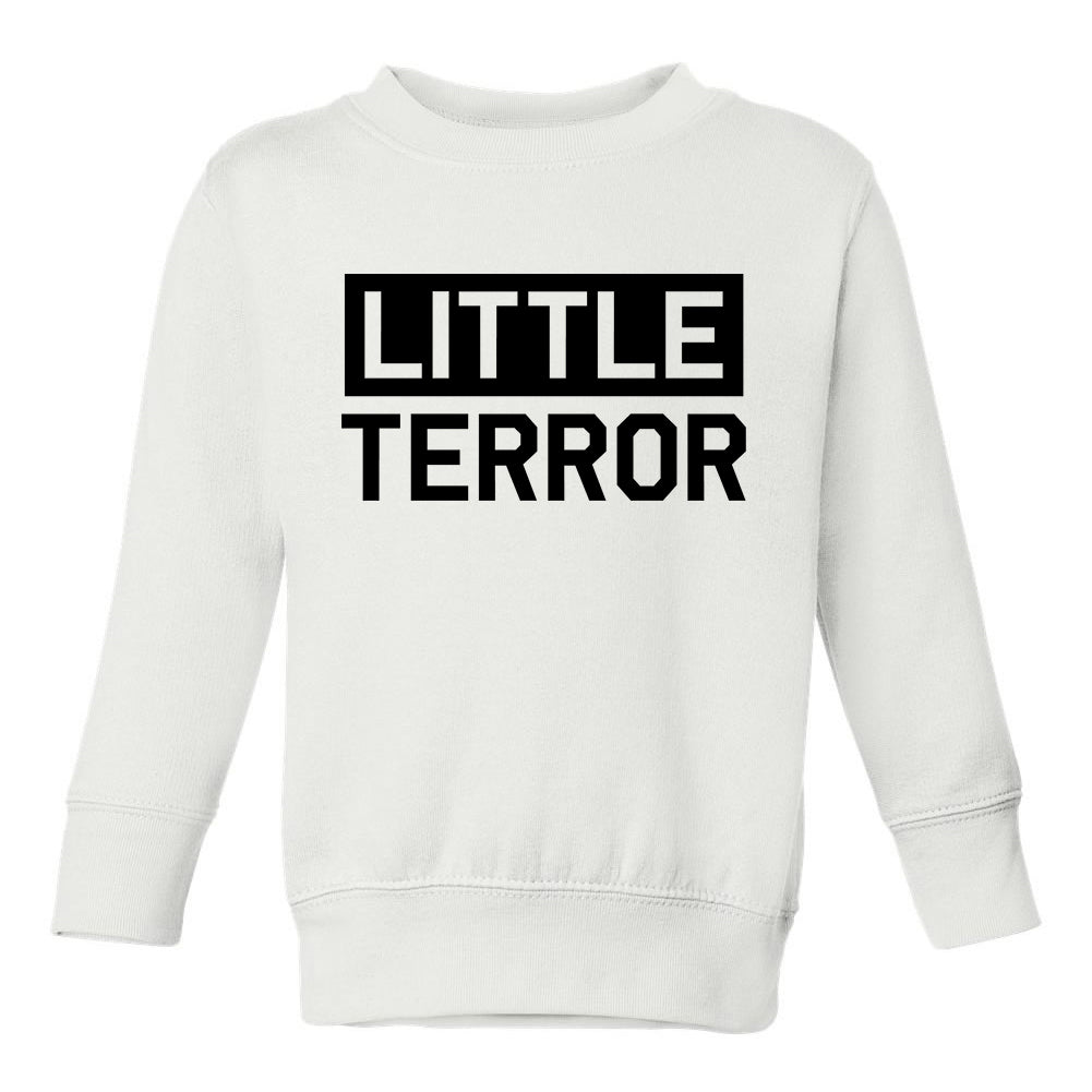 Little Terror Toddler Boys Crewneck Sweatshirt White
