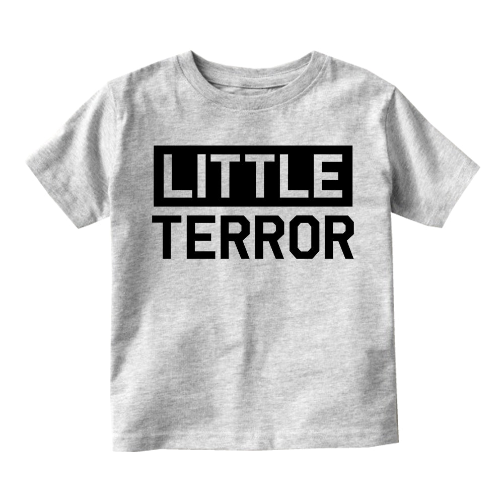 Little Terror Toddler Boys Short Sleeve T-Shirt Grey