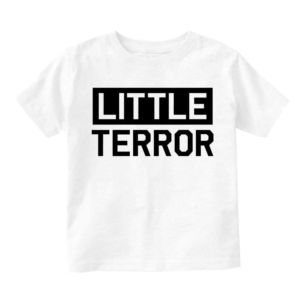 Little Terror Toddler Boys Short Sleeve T-Shirt White
