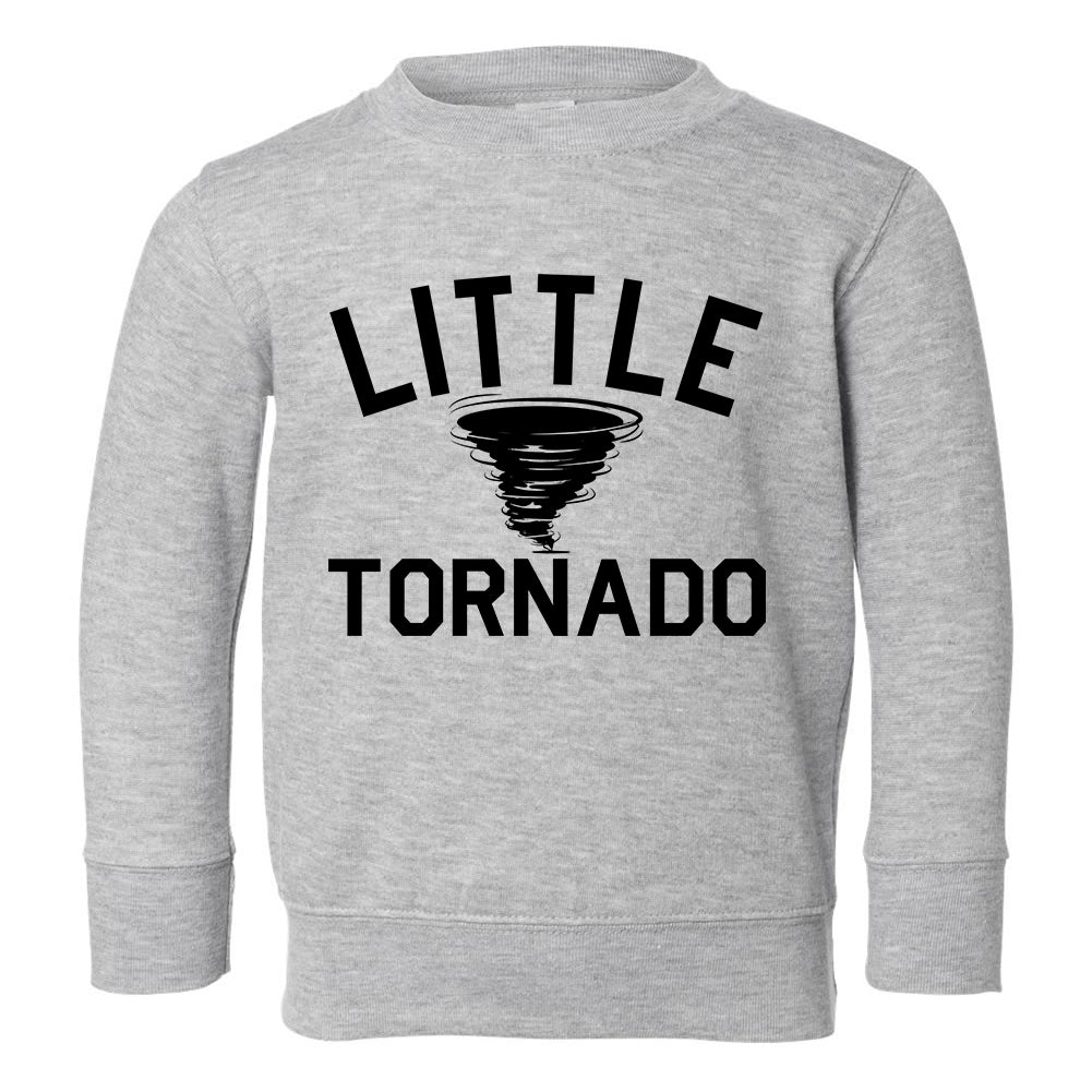 Little Tornado Funny Toddler Boys Crewneck Sweatshirt Grey