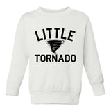 Little Tornado Funny Toddler Boys Crewneck Sweatshirt White