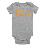 Little Turkey Thanksgiving Infant Baby Boys Bodysuit Grey