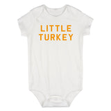 Little Turkey Thanksgiving Infant Baby Boys Bodysuit White