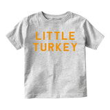 Little Turkey Thanksgiving Infant Baby Boys Short Sleeve T-Shirt Grey