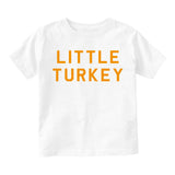 Little Turkey Thanksgiving Infant Baby Boys Short Sleeve T-Shirt White