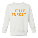 Little Turkey Thanksgiving Toddler Boys Crewneck Sweatshirt White