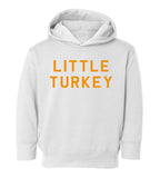 Little Turkey Thanksgiving Toddler Boys Pullover Hoodie White