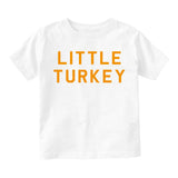 Little Turkey Thanksgiving Toddler Boys Short Sleeve T-Shirt White