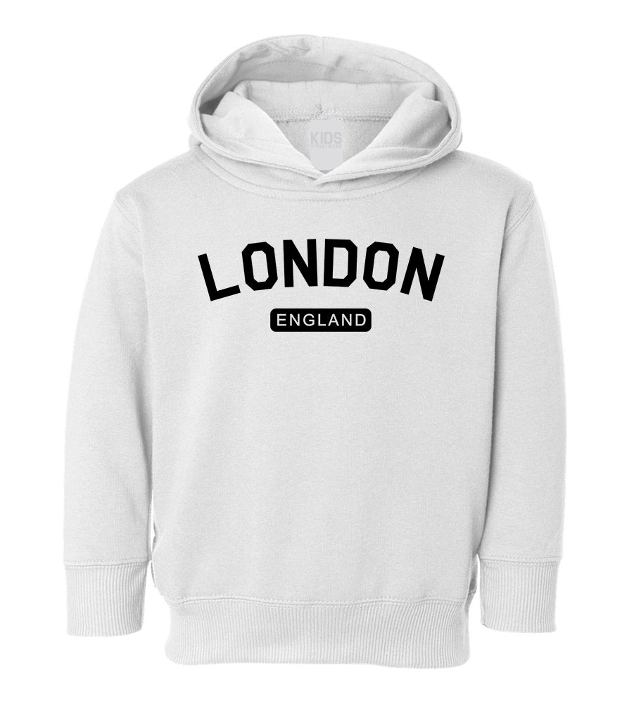 London England Arch Toddler Boys Pullover Hoodie White