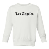 Los Angeles Old English California Toddler Boys Crewneck Sweatshirt White