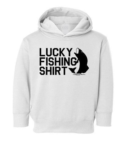 Lucky Fishing Shirt Toddler Boys Pullover Hoodie White