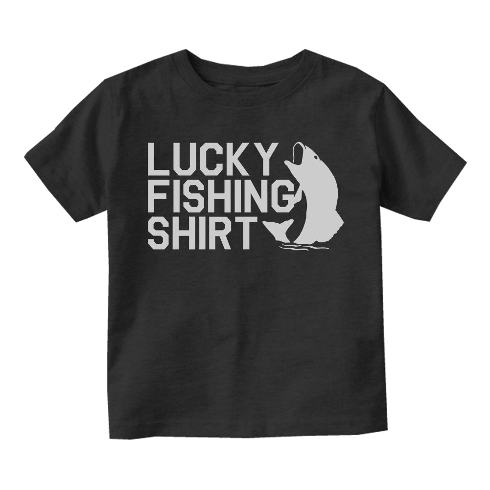 Lucky Fishing Shirt Toddler Boys Short Sleeve T-Shirt Black