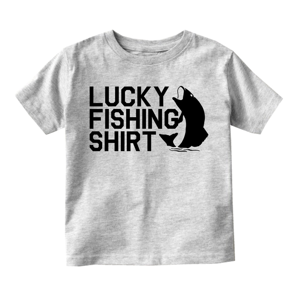 Lucky Fishing Shirt Toddler Boys Short Sleeve T-Shirt Grey