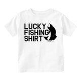 Lucky Fishing Shirt Toddler Boys Short Sleeve T-Shirt White