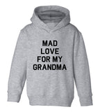 Mad Love For My Grandma Toddler Boys Pullover Hoodie Grey