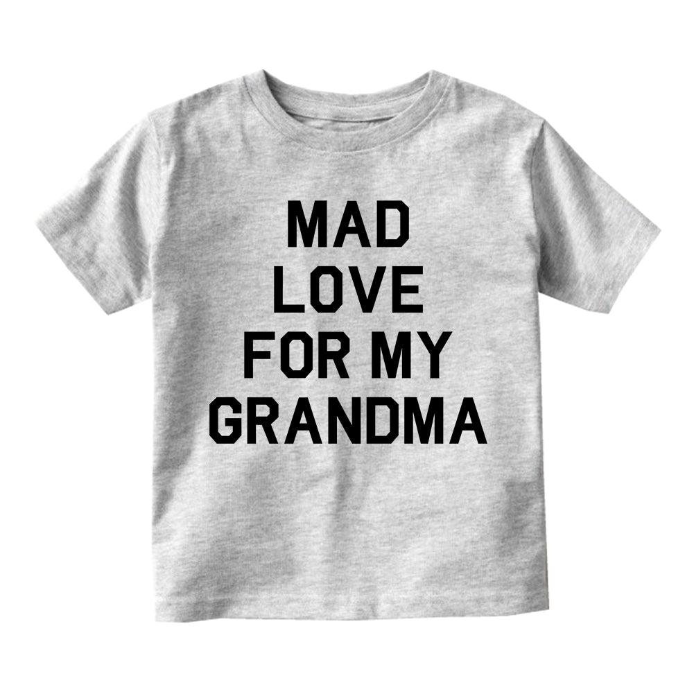 Mad Love For My Grandma Toddler Boys Short Sleeve T-Shirt Grey