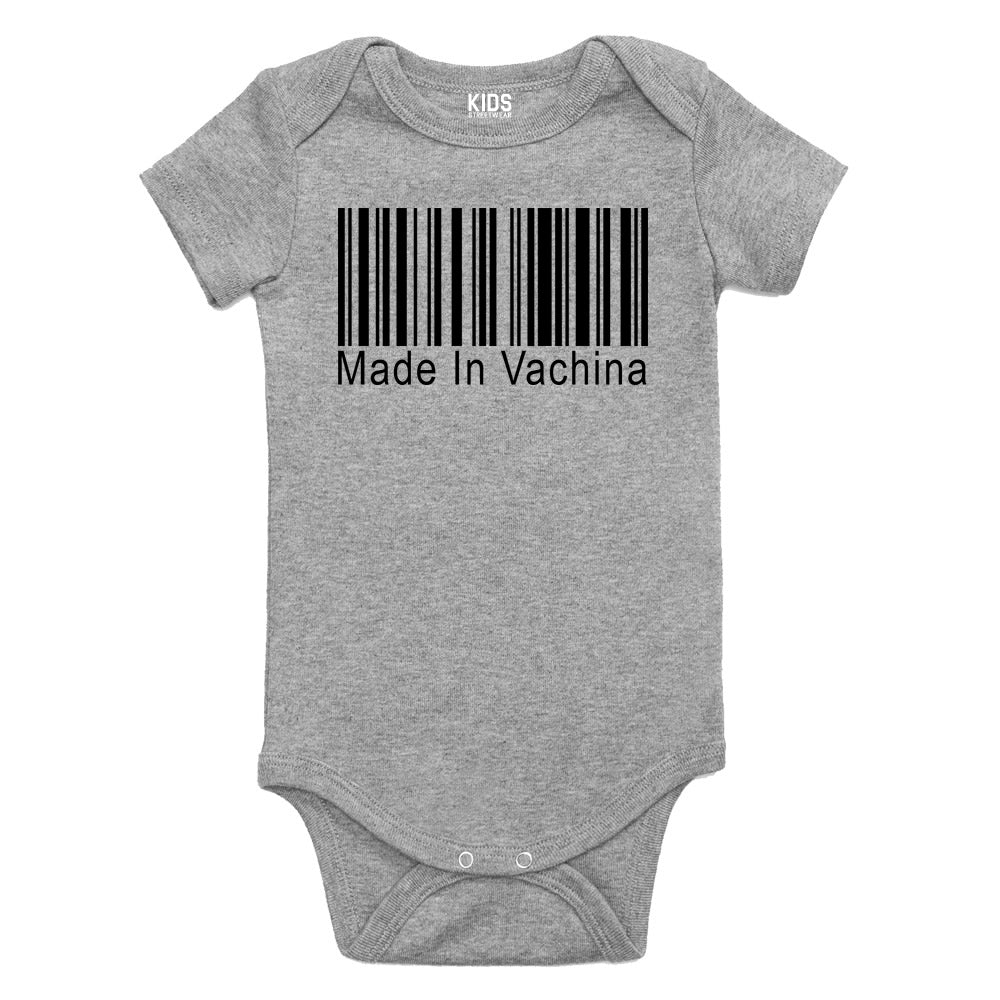 Made In Vachina Barcode Baby Bodysuit One Piece Grey