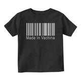 Made In Vachina Barcode Baby Toddler Short Sleeve T-Shirt Black