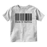Made In Vachina Barcode Baby Toddler Short Sleeve T-Shirt Grey