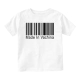 Made In Vachina Barcode Baby Toddler Short Sleeve T-Shirt White