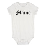 Maine State Old English Infant Baby Boys Bodysuit White