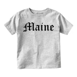 Maine State Old English Infant Baby Boys Short Sleeve T-Shirt Grey