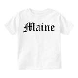 Maine State Old English Infant Baby Boys Short Sleeve T-Shirt White