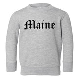 Maine State Old English Toddler Boys Crewneck Sweatshirt Grey