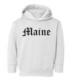 Maine State Old English Toddler Boys Pullover Hoodie White