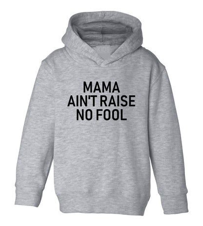 Mama Aint Raise No Fool Toddler Boys Pullover Hoodie Grey