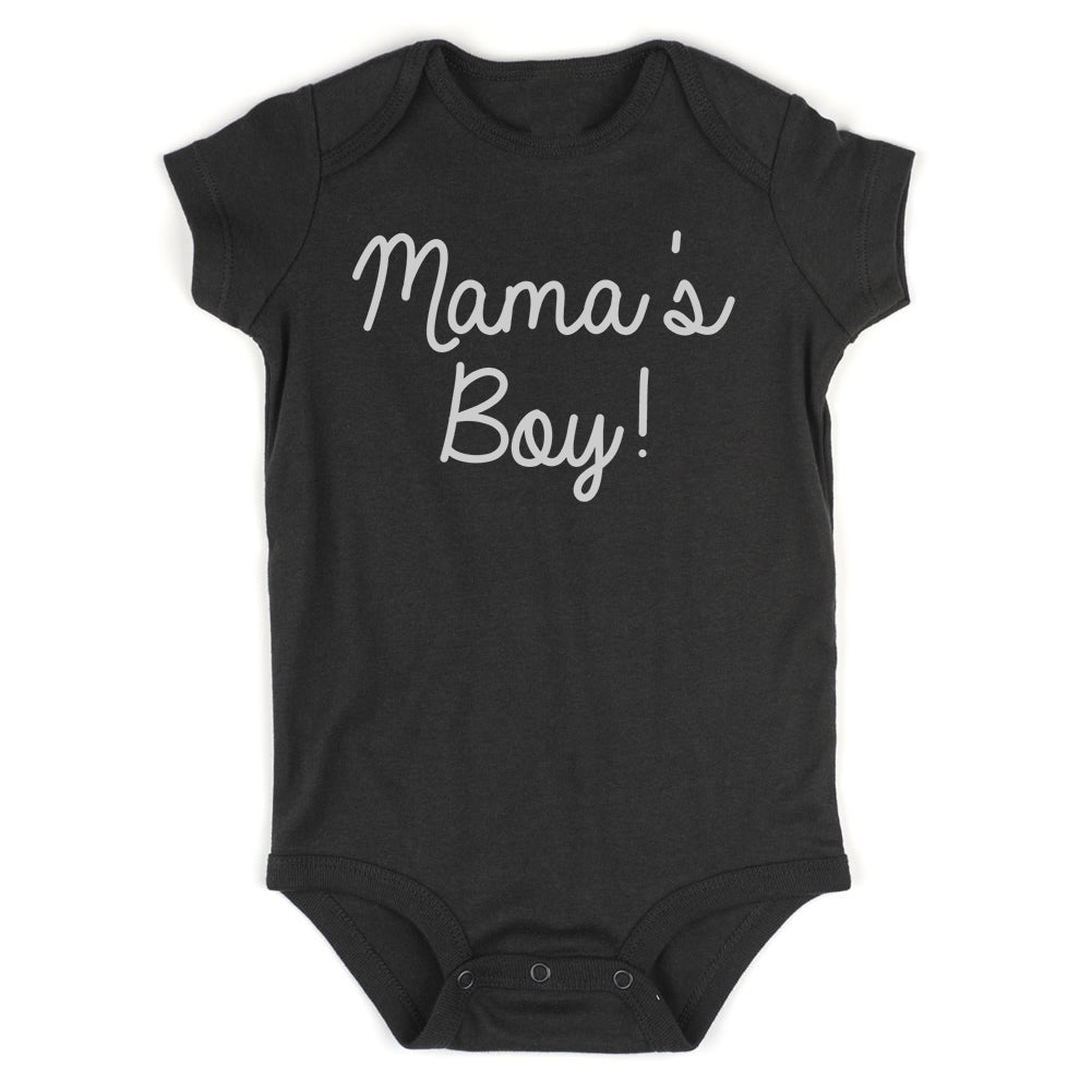 Mamas Boy Script Infant Baby Boys Bodysuit Black
