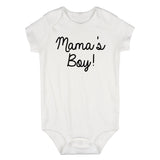 Mamas Boy Script Infant Baby Boys Bodysuit White