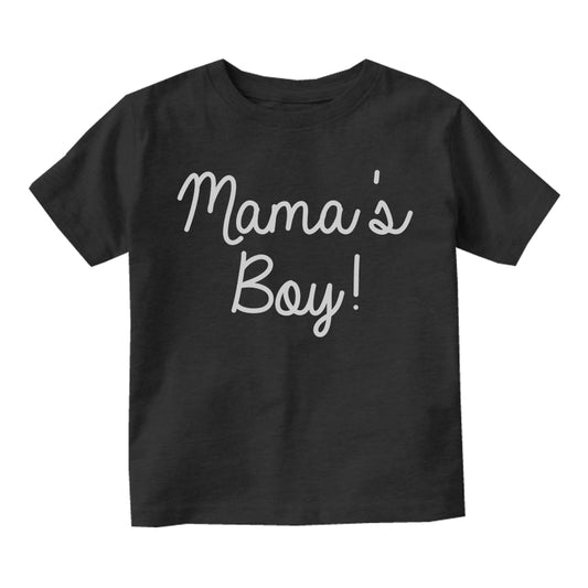 Mamas Boy Script Infant Baby Boys Short Sleeve T-Shirt Black