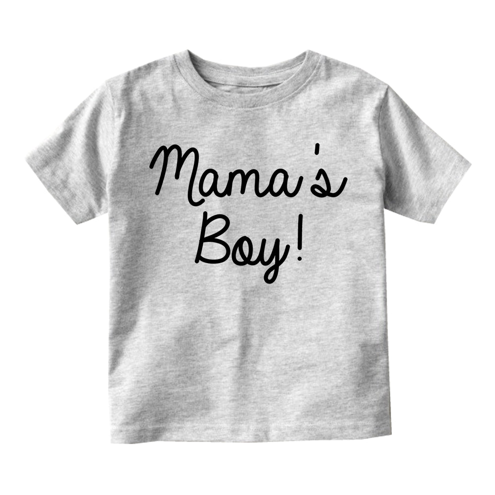 Mamas Boy Script Infant Baby Boys Short Sleeve T-Shirt Grey